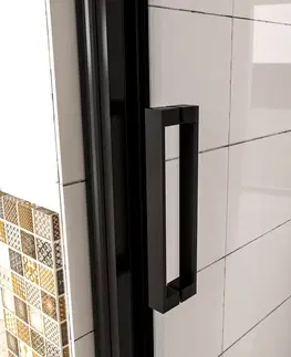 Sprchovacie kúty H K - Luxusné posuvné sprchové dvere ALTO BLACK 116- 120x195cm Ľ/P so Soft close zatváraním SE-ALTOBLACK120SET
