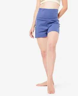 fitnes Dámske šortky na jogu bavlnené modré