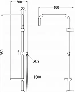 Sprchy a sprchové panely MEXEN/S - Sprchový stĺpxbez batérie a bez príslušenstva, zlatá 7939199-50