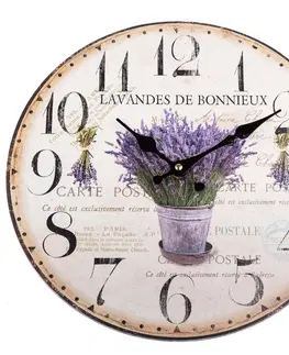 Hodiny Nástenné hodiny Lavandes de Bonnieux, 34 cm