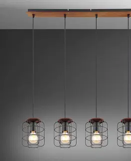 Moderné lampy do obývačky Luster 54037-4H Čierna a hnedá LW4