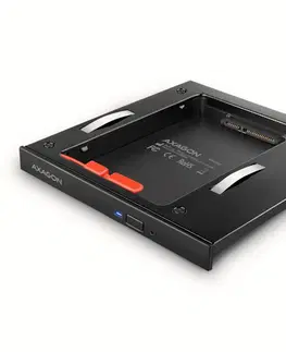 Výmenné kity a boxy AXAGON RSS-CD09 2.5" SSDHDD caddy into DVD slot, 9.5 mm, LED, ALU RSS-CD09