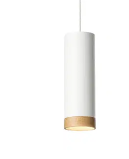 Závesné svietidlá Domus Závesné svietidlo LED PHEB, biela/dub