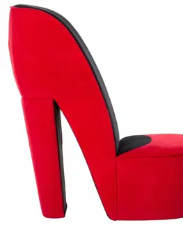 Kreslá Kreslo v tvare topánky zamat Dekorhome Červená