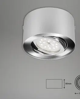 Bodové svetlá Briloner LED stropná bodová trubica, strieborná farba