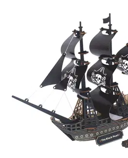 Hračky puzzle RAPPA - Woodcraft Drevené 3D puzzle Pirátska loď Čierna perla