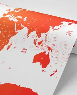 Tapety mapy Tapeta mapa sveta s jednotlivými štátmi v červenej farbe
