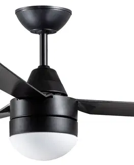 Stropné ventilátory so svetlom Beacon Lighting Stropný ventilátor Megara, svetlo E14, čierna