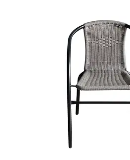 Záhradné stoličky BISTRO záhradná stolička, šedý ratan