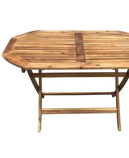 Záhradné stoly Drevený oválny stôl 120x75x72 cm