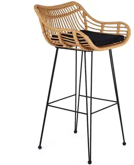 Barové stoličky Barová Stolička H-105 Prirodzené/Čierna