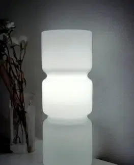 Svietidlá Stolná lampa sklenená biela