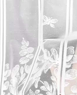 Záclony Záclona žakárová, Motýliky vitrážka metráž, biela 65 cm