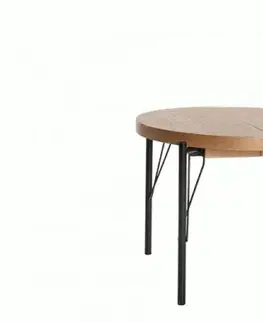 Jedálenské stoly HALMAR Inferno okrúhly rozkladací jedálenský stôl dub prírodný / čierna