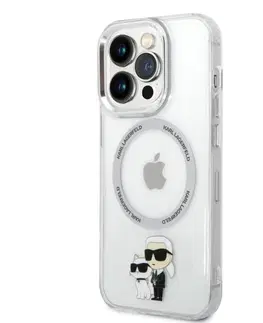 Puzdrá na mobilné telefóny Zadný kryt Karl Lagerfeld MagSafe IML Karl and Choupette NFT pre Apple iPhone 14 Pro, transparentná 57983112455