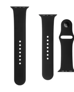 Puzdrá na mobilné telefóny FIXED Set silikónových remienkov pre Apple Watch 38/40/41 mm, čierna FIXSST-436-BK