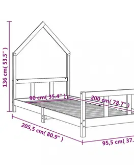 Detské izby Detská domčeková posteľ Dekorhome 80 x 200 cm