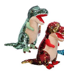 Plyšové hračky WIKY - Plyšový dinosaurus 30cm - modrá