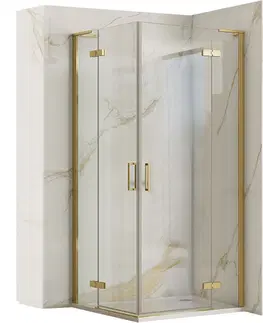 Sprchovacie kúty REA/S - Sprchová kabína Hugo 80x90 Gold Brush Dvere: 80 Dvere: 90 KPL-K8410