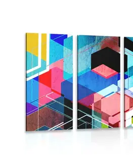 Abstraktné obrazy 5-dielny obraz abstraktná geometria