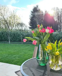 Dekoratívne vázy Vázy, set 2 ks, zelená/jantárová, GLOW