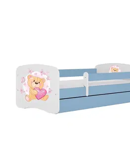 Jednolôžkové postele Detská Posteľ. Babydreams+Sz+M Modrá 80x160 Medveď Bott