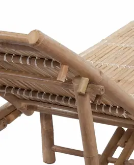 Záhradný nábytok Záhradné ležadlo polohovací bambus