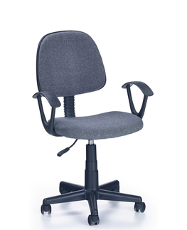 Kancelárske stoličky HALMAR Darian Bis detská stolička na kolieskach s podrúčkami sivá
