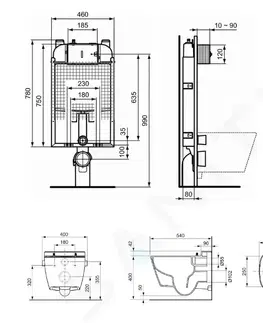 Kúpeľňa IDEAL STANDARD - ProSys Set predstenovej inštalácie, sprchovacej toalety a sedadla TECEone, tlačidla Oleas M1, Rimless, SoftClose, biela ProSys80M SP130