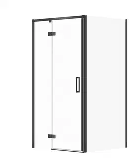 Sprchovacie kúty CERSANIT/S - Sprchovací kút LARGA 90x80 čierny, ľavý, číre sklo S932-128/80