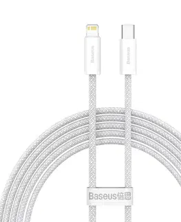 USB káble Baseus rýchlo nabíjací dátový kábel USB-CLightning 2 m, biely 57983110067