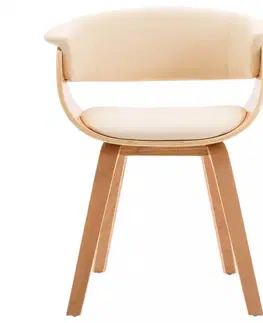 Jedálenské zostavy Jedálenská stolička ohýbané drevo Dekorhome Hnedá / krémová