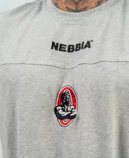 Pánske tričká Tričko s krátkym rukávom Nebbia Legendary 712 Light Grey - L