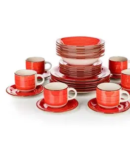 Sady riadu Banquet 30-dielna jedálenská súprava Spiral ​Red