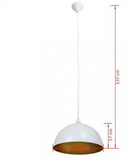 Osvetlenie Závesná lampa s nastaviteľnou výškou 2 ks kov Dekorhome Biela
