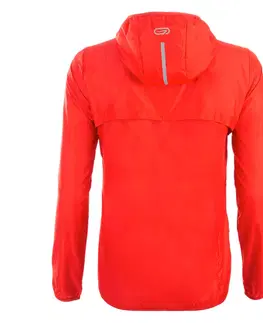 bežecké bundy a vesty Dámska bežecká vetruvzdorná bunda prispôsobiteľná červená