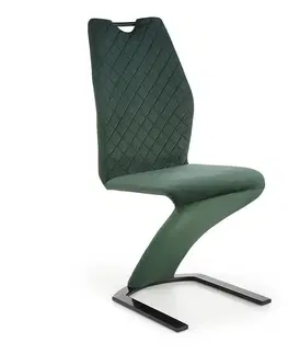 Čalúnené stoličky Stolička K442 tkanina/kov tmavá zelená 46x61x102