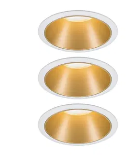 Zapustené svietidlá Paulmann Paulmann Cole bodové LED, zlato-biela súprava 3 ks