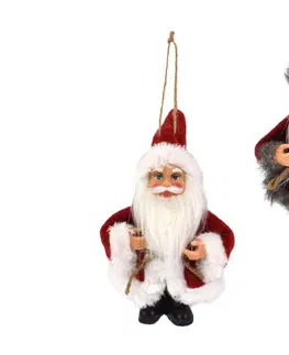 Vianočné dekorácie MAKRO - Santa Claus visiací 15cm rôzne druhy