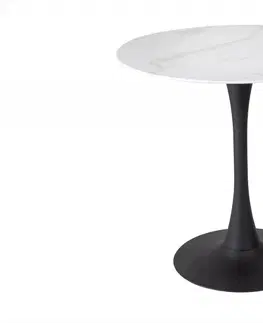 Jedálenské stoly Jedálenský stôl BIAS Dekorhome Bielo-sivý mramor