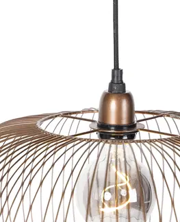 Zavesne lampy Priemyselné závesné svietidlo medené 49 cm - Finn