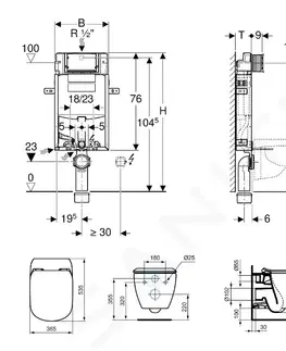 Záchody GEBERIT - Kombifix Modul na závesné WC s tlačidlom Sigma01, matný chróm + Ideal Standard Tesi - WC a doska, Aquablade, SoftClose 110.302.00.5 NU3