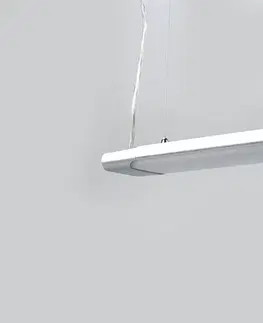 Závesné svietidlá Arcchio Závesné svietidlo Vinca LED, dĺžka 120 cm, biela/strieborná
