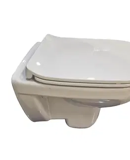 Záchody DEANTE Podstavný rám, pre závesné WC misy + SLIM tlačidlo bílé  + WC bez oplachového kruhu Edge + SEDADLO CST_WC01 A51P EG1