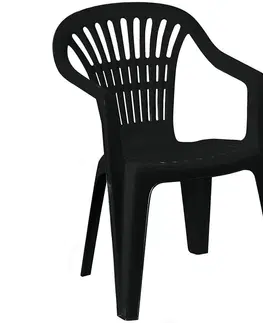 Záhradné plastové kreslá Záhradná stolička Scilla antracit