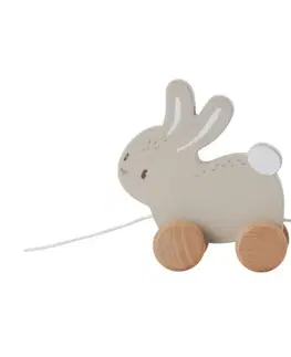 Drevené hračky LITTLE DUTCH - Ťahacie králiky drevené Baby Bunny