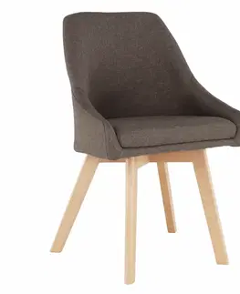 Stoličky Jedálenská stolička, hnedá látka/buk, TEZA