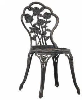 Záhradné kreslá a stoličky Záhradné bistro stoličky 2 ks bronzové Dekorhome