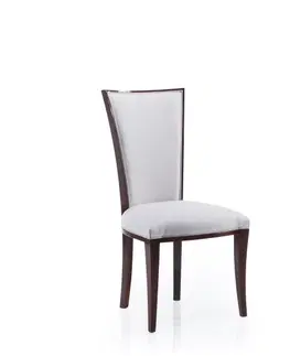 Jedálenské stoličky TARANKO Krzeslo VI jedálenská stolička béžová (Velvet-B1 380) / mahagón vysoký lesk