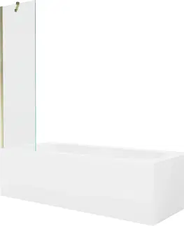 Sprchové dvere MEXEN/S - Vega obdĺžniková vaňa 180 x 80 cm s panelom + vaňová zástena 50 cm, transparent, zlatá 550118080X9505000050